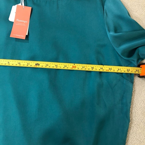 SATIN TWO PIECE SET
LONG SLEEVE WIDE LEG FORREST GREEN Size XL NWT - Picture 4 of 15